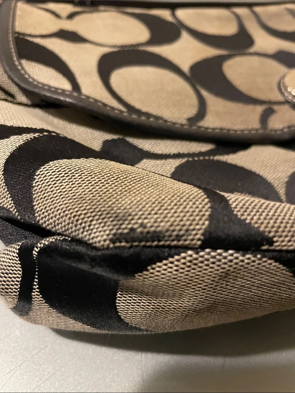 Coach Black Signature C Canvas Shoulder Bag and matching wallet
